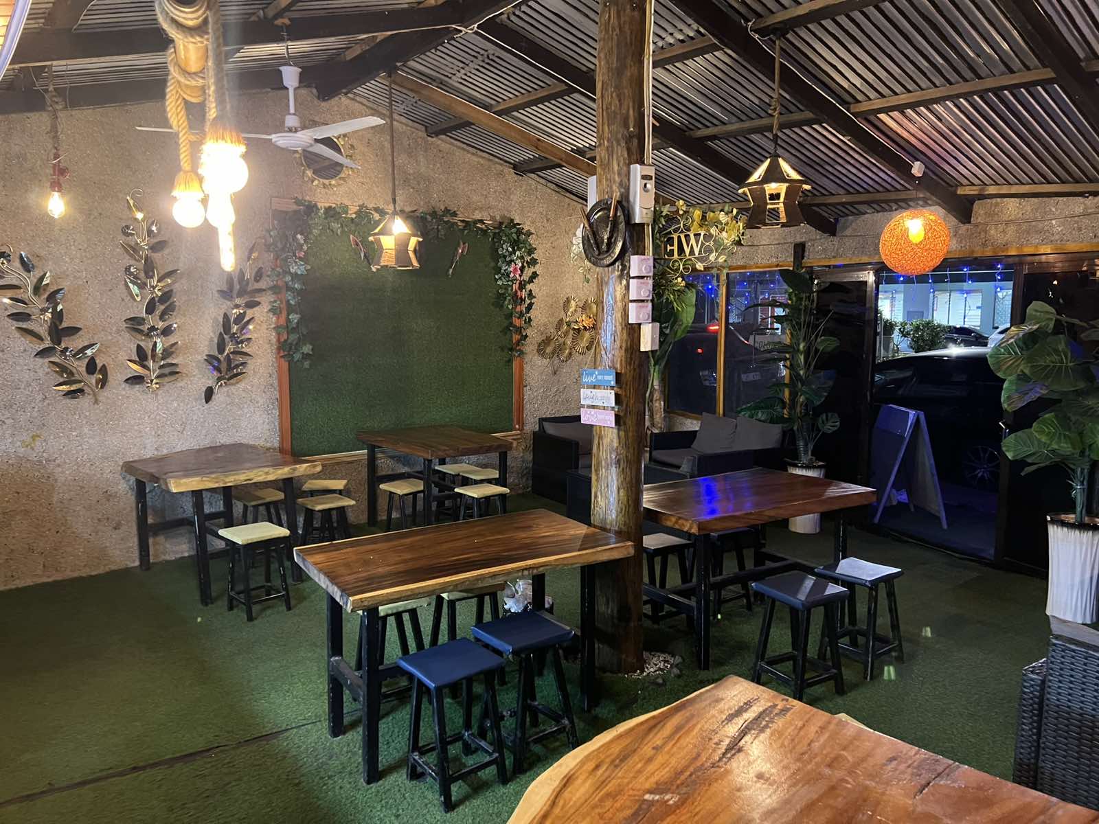 Warm garden-style seating at The Island